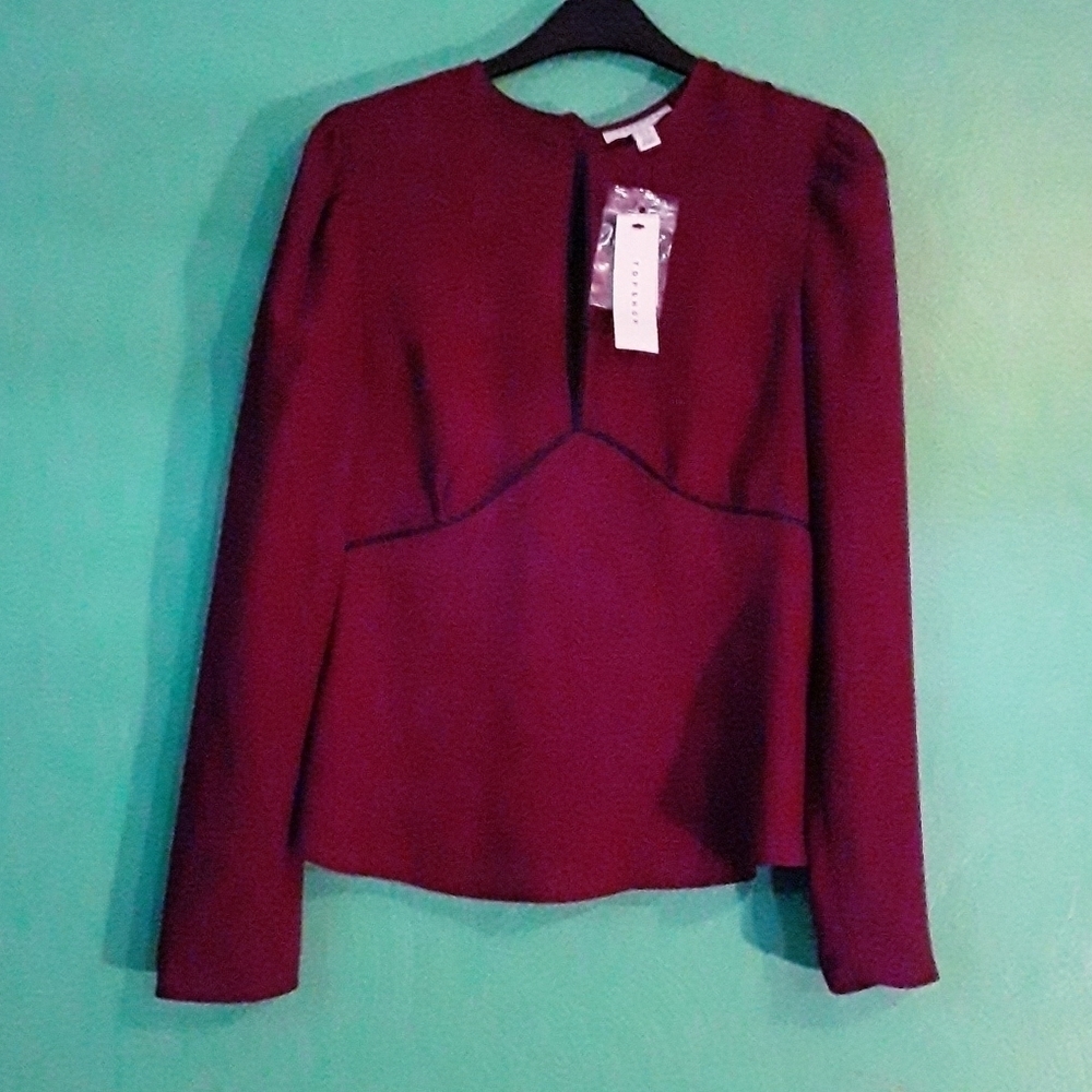 Topshop Burgundy Blouse